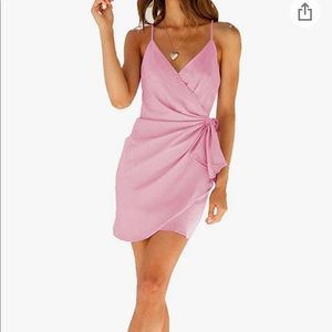 Pink wrap dress